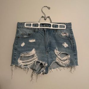Blue Notes, light blue denim Jean shorts